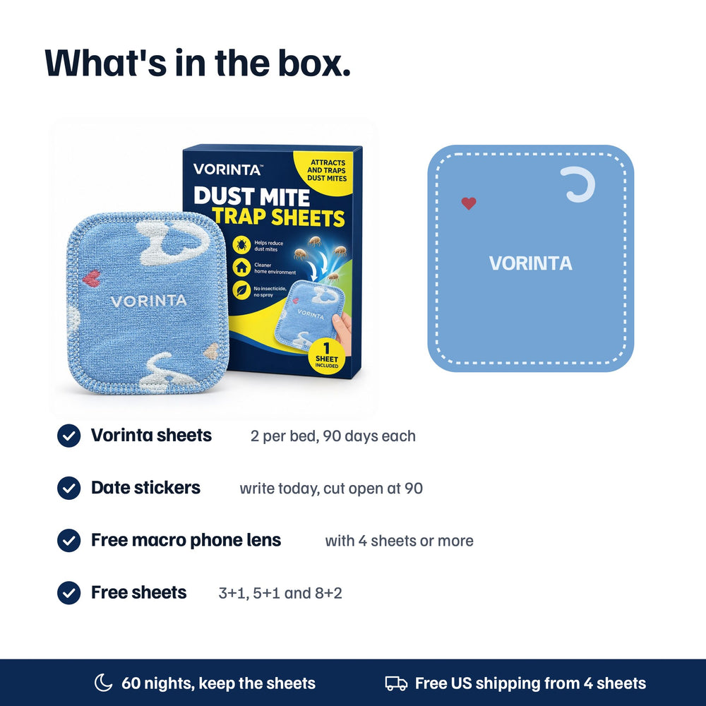 What is in the box: Vorinta sheets, date stickers and the free macro phone lens