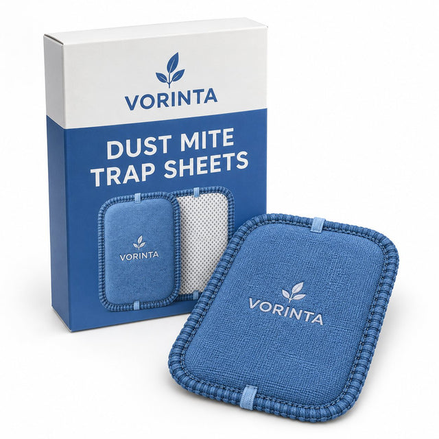 Vorinta Dust Mite Trap Sheets box with one blue woven sheet
