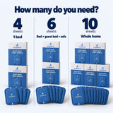 How many you need: 4 sheets for one bed, 6 for bed, guest bed and sofa, 10 for the whole home